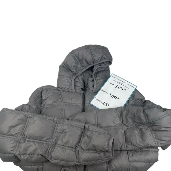 ZeroXposur Women's Large Gray Packable Puffer Jacket Hooded Lightweight Winter - Picture 3 of 11